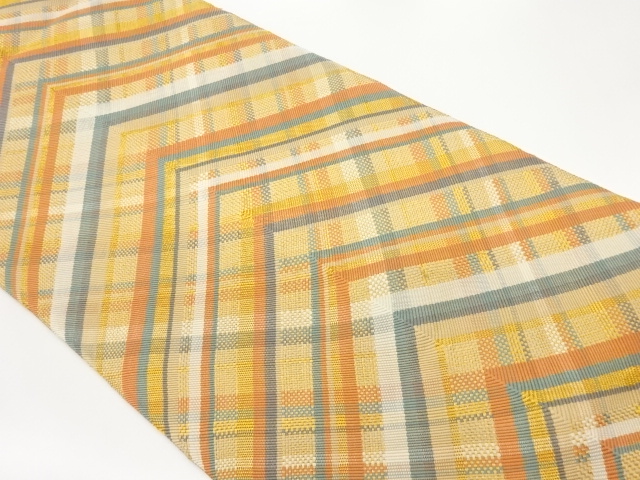 JAPANESE FUKURO OBI / KUMI-ORI / WOVEN GEOMETRIC